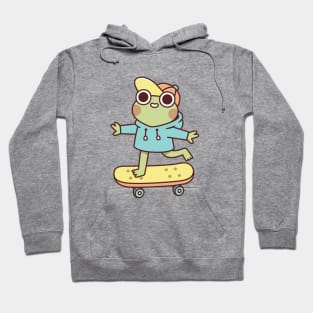 Cute Skateboarding Frog Hoodie